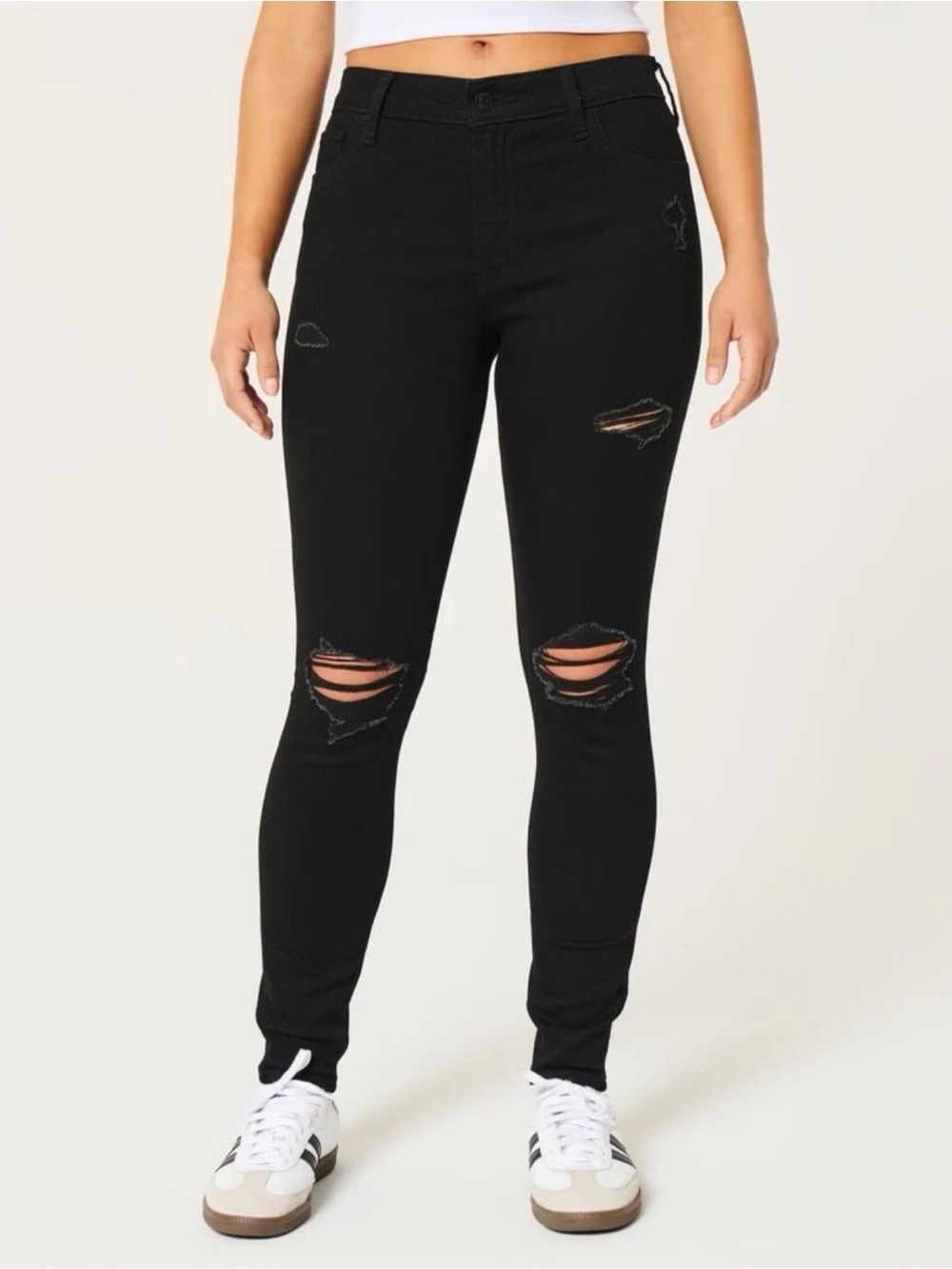 Hollister Black High-Rise Super Skinny Distressed Jeans